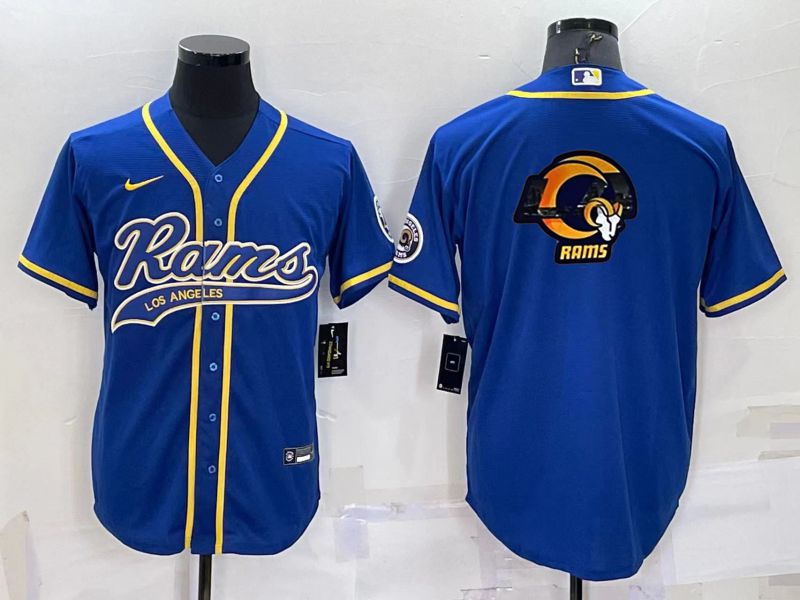 Men Los Angeles Rams Blank Blue 2022 Nike Co branded NFL Jersey